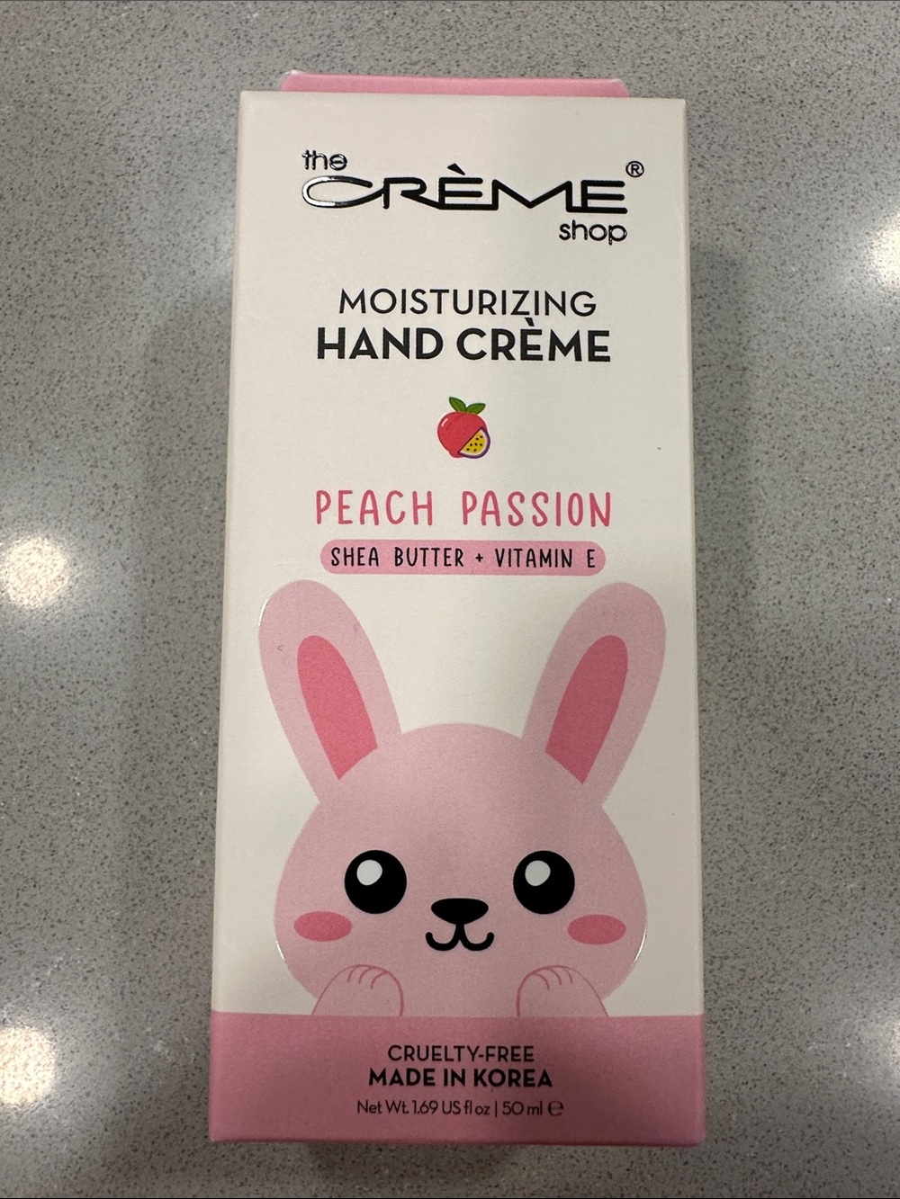 The Crème Shop Moisturizing Hand Cream Peach Passion wShea Butter/Vitamin E NIB